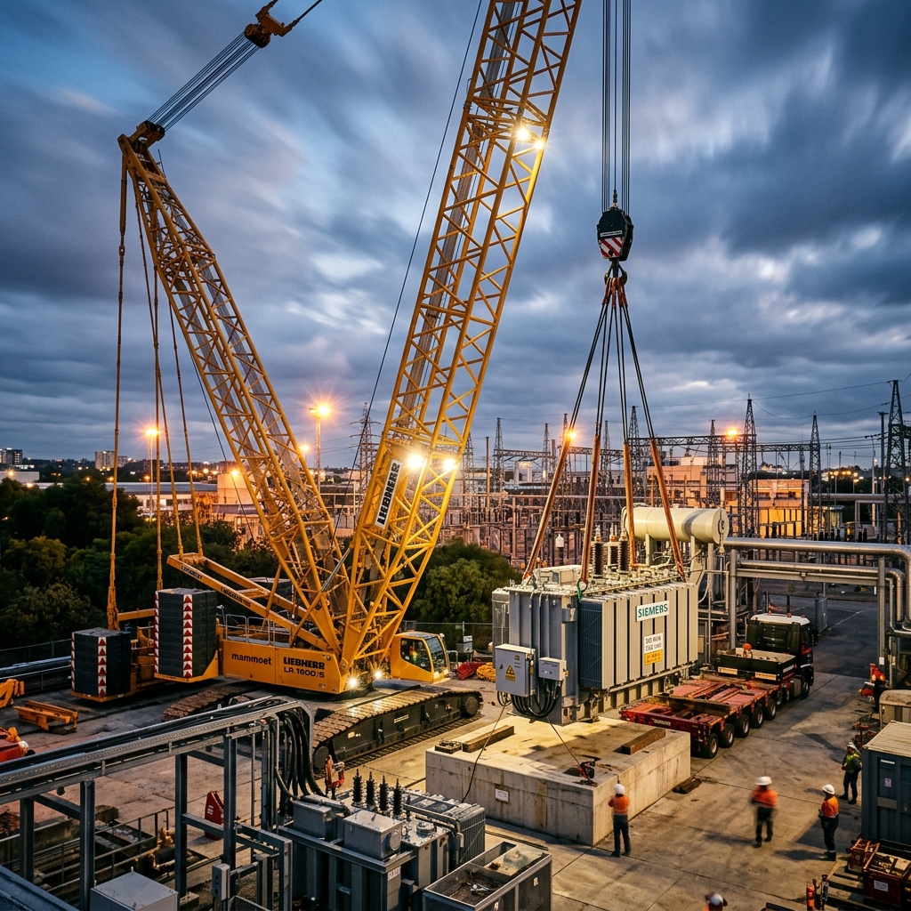 Heavy lifting operations by Impressive Group